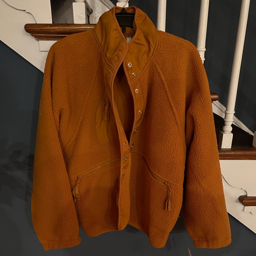 Free People Hit The Slopes Jacket     Russet Orange  Sz L NEW - Picture 11 of 12